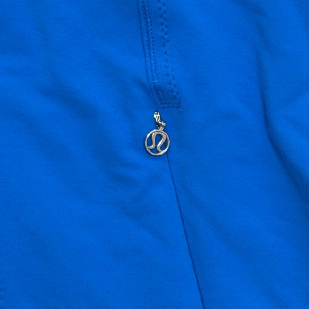 Lululemon Blue Full Zip Yoga Jacket Striped Sleeves | Fitted Athletic Layer - Picture 6 of 16